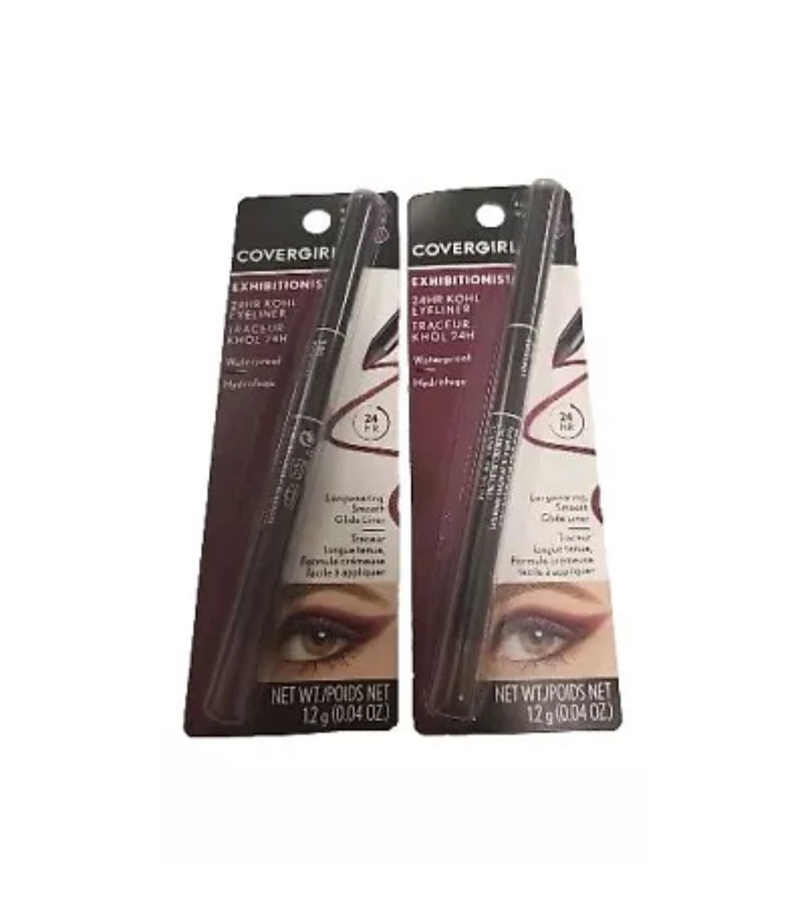 Covergirl Exhibitionist 24Hour Waterproof Kohl Burgundy Eyeliner #500- 2 Pack!