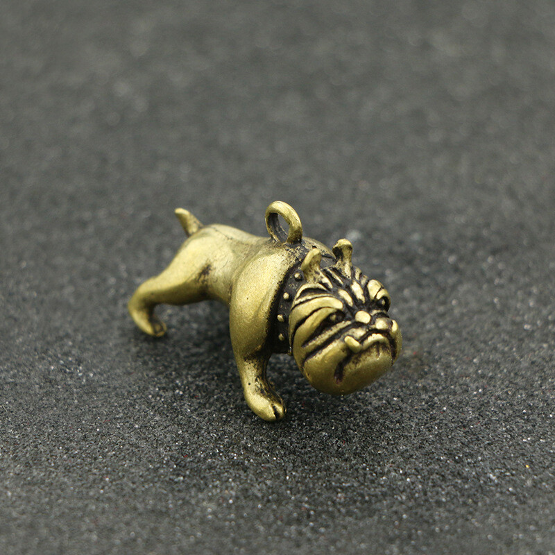 Solid Brass Bulldog pendant Figurine Statue Home Ornament Figurines Collectibles