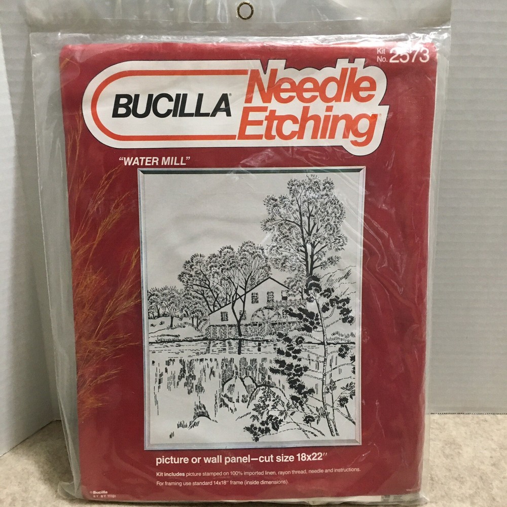 Bucilla Needle Etching Kit #2573 “Water Mill” Picture 18”X 22” SEALED USA Made