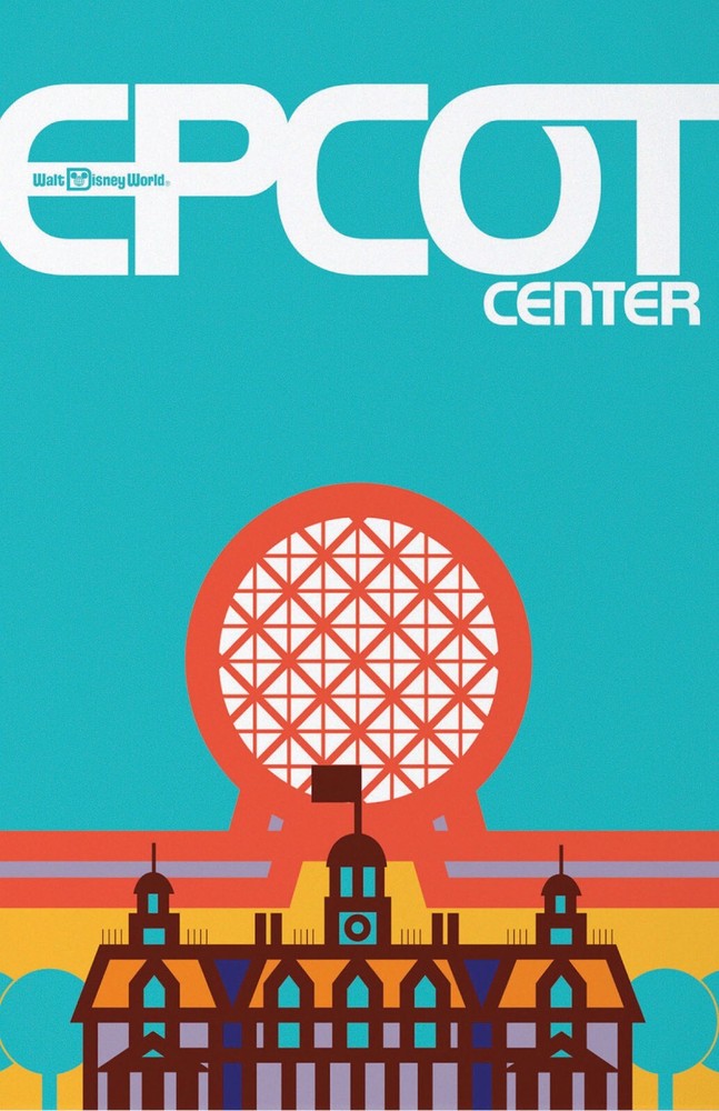 Vintage Epcot Spaceship Earth Poster 13x19 Disney Satin Art Print