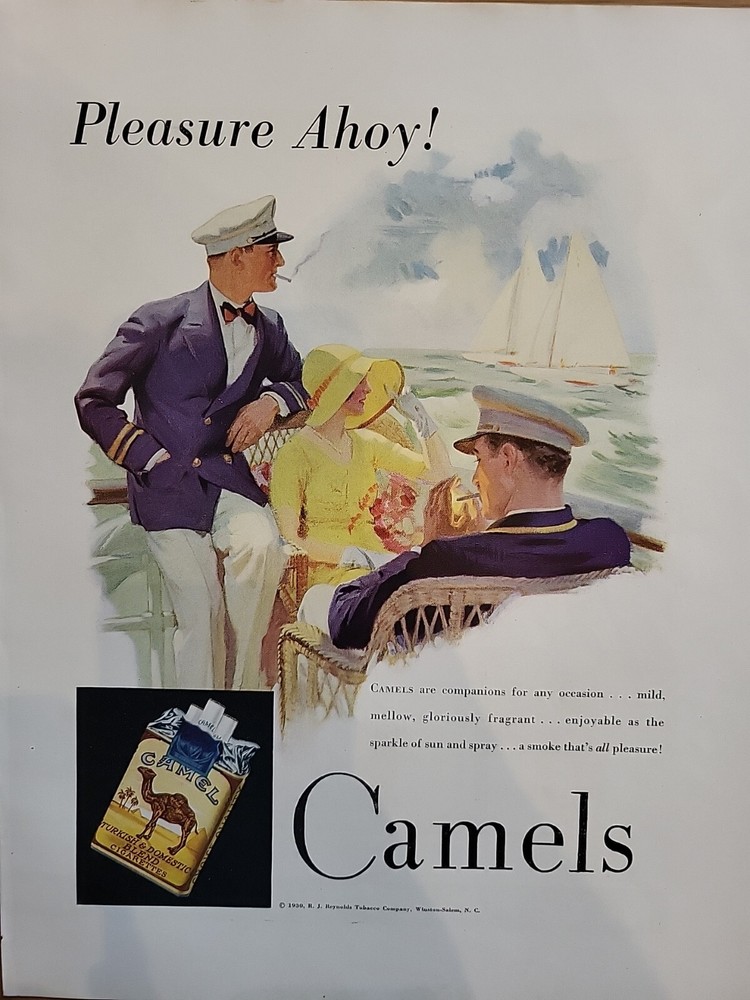 1930 Camel Cigarettes Fortune Magazine Antique Print Advertisement Tearsheet