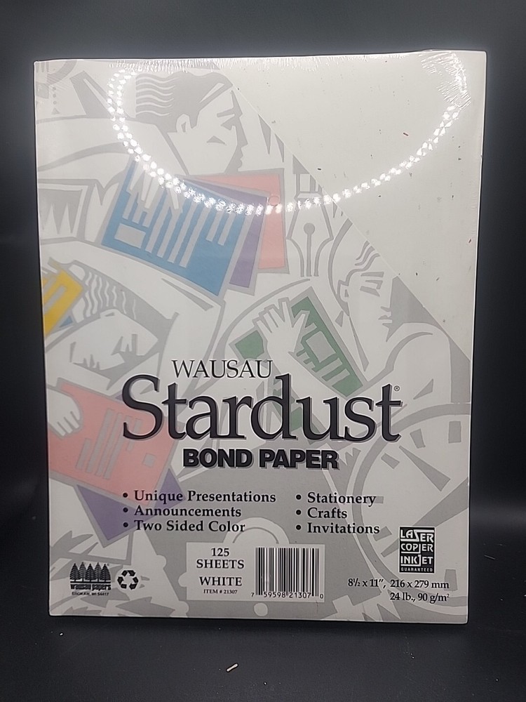 Wausau Bond Paper STARDUST White- 125 Sheets, 21307 - 8.5
