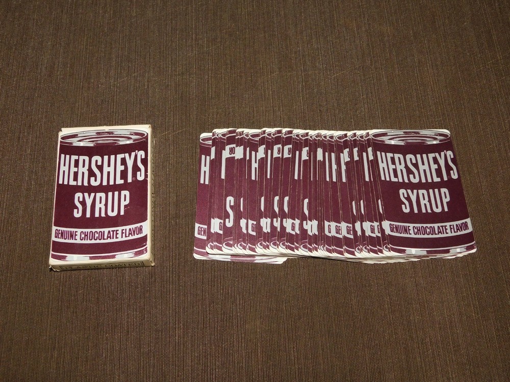 VINTAGE TOY GAME HERSHEY'S SYRUP CHOCOLATE FLAVOR CUSTOM PLAYING CARDS