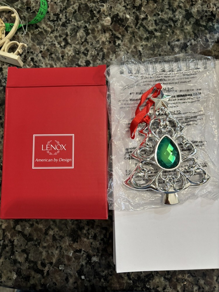 Lenox 2016 Silver Plated Bejeweled Christmas Tree Ornament