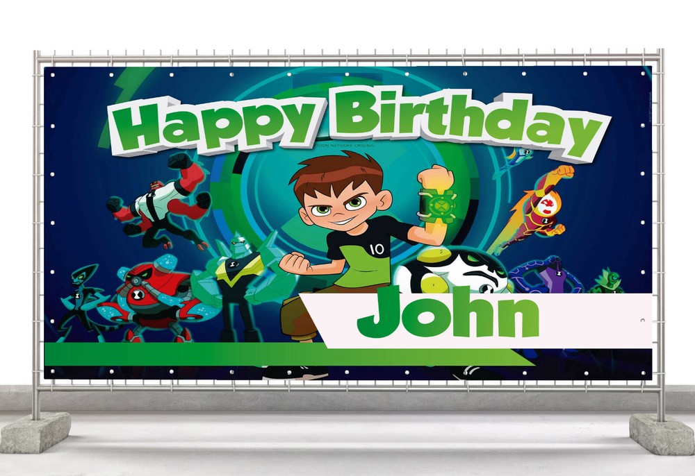 Ben 10  Custom Happy Birthday Banner Personalized Poster M491