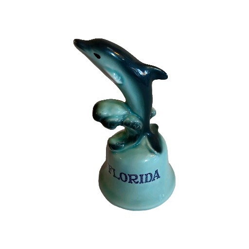 Vtg Florida Souvenir Blue Dolphin  Bell 5