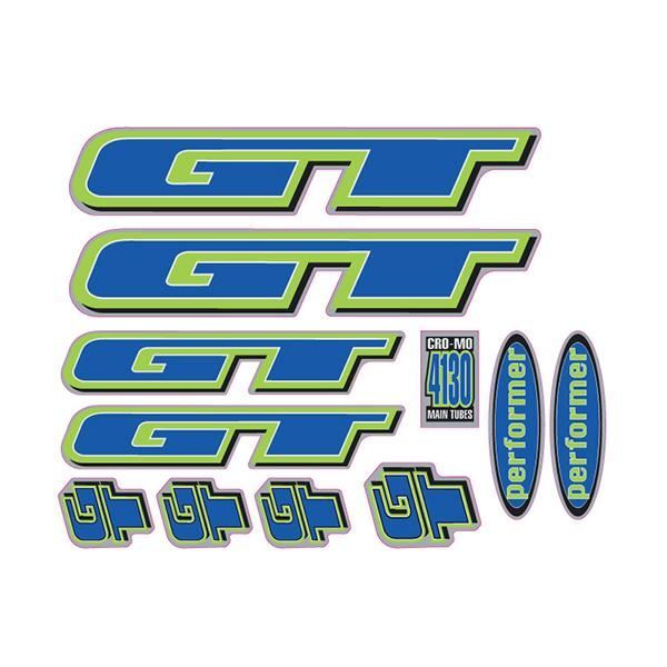 1997 GT BMX - Performer for chrome frame - decal set