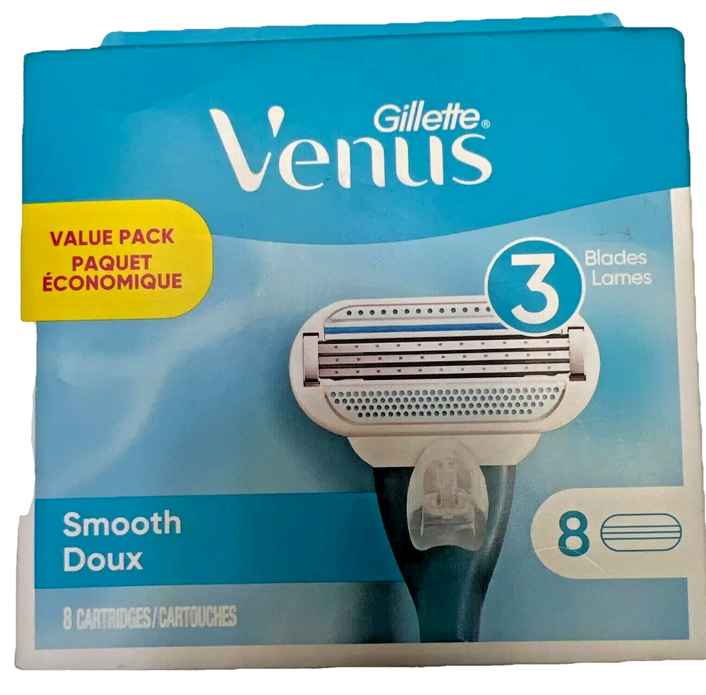Gillette Venus Smooth Razor Blade Refill Cartridges 8 ct. New