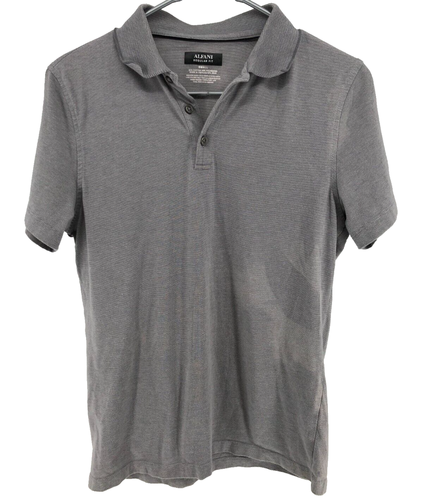 Alfani Short Sleeve Polo Shirt Men's Size Small Gray