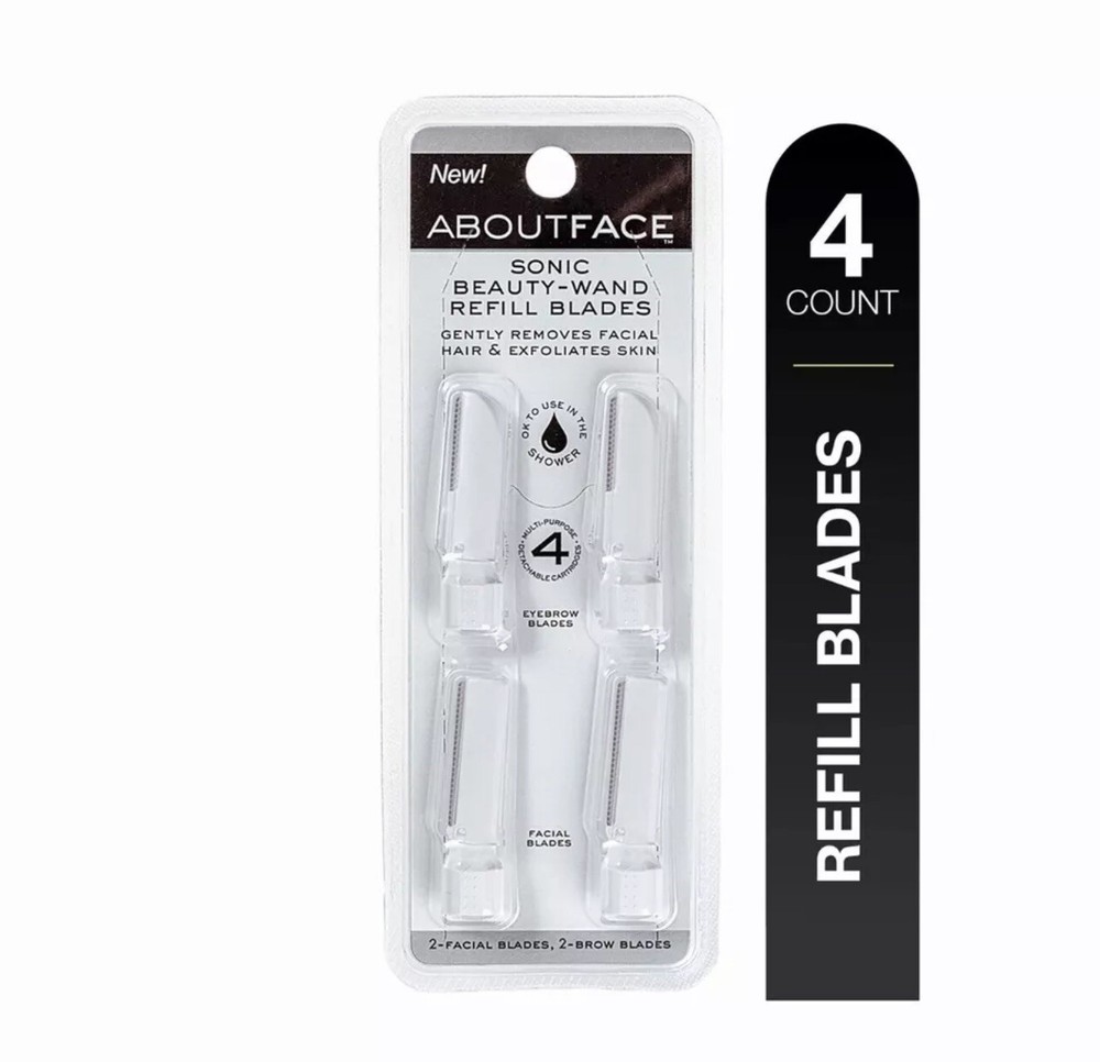 About Face Sonic Beauty-Wand Refill Blades for Exfoliating, 4 Pack Brand New-image