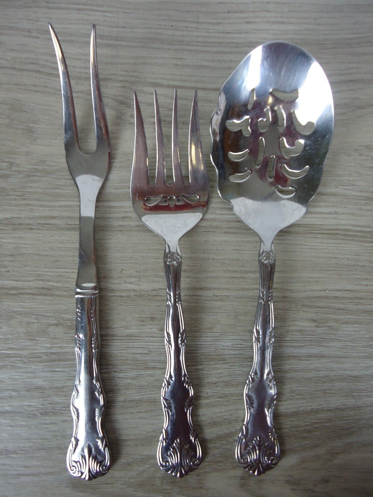 Reed and Barton Victoria 3 pc Serving Spoon Fork Stainless China Replacement