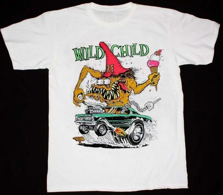 Ed Roth Rat Fink Wild Child 100% Cotton White Size S-4XL T-Shirt