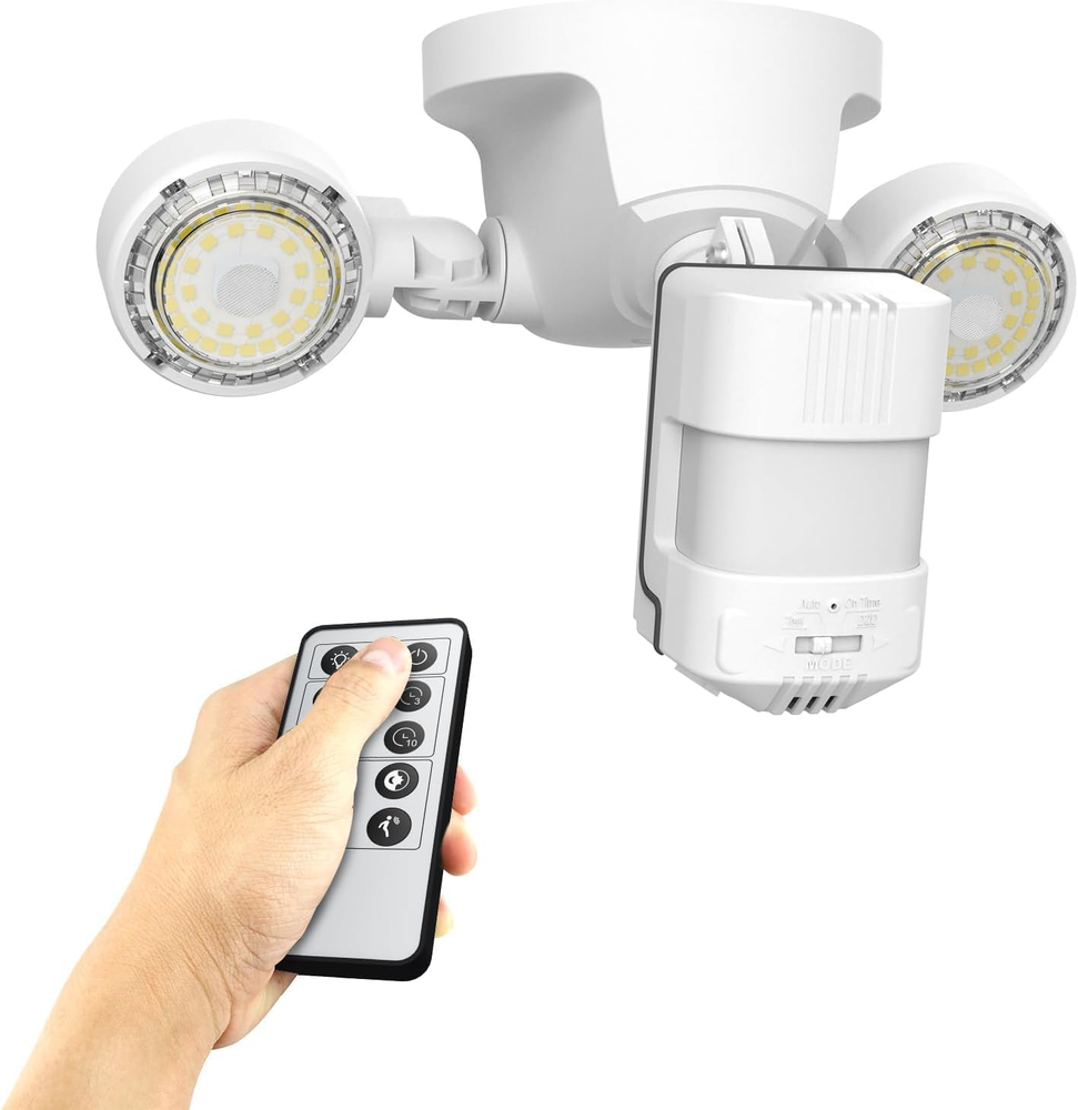 25W 3000LM Motion Sensor Security Light with Remote 5000K Daylight IP65 Waterproof