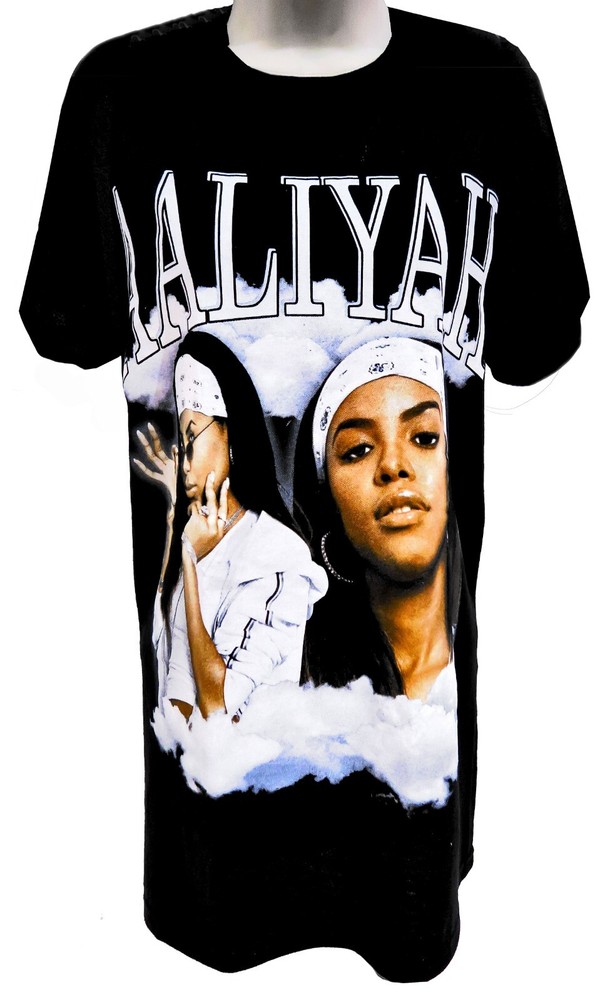 90s Aaliyah Memorial Vintage T-Shirt Black Iconic Singer Tee-image