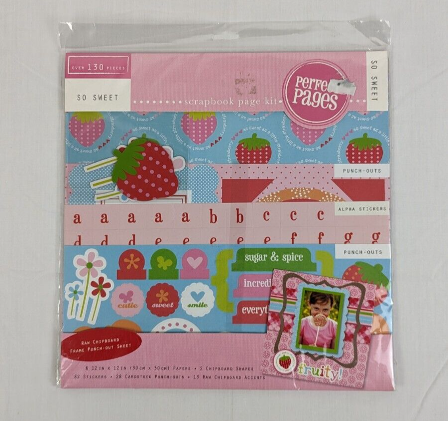Perfect Pages Scrapbook Page Kit So Sweet Girls Flowers Fruits Brand New Rare