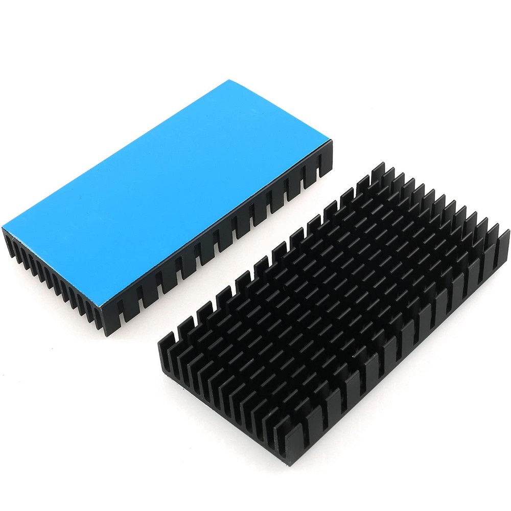 2Pcs 80mm Heatsink 80 x 40 x 11mm Black Aluminum Heat Sink Radiator Cooler wi...