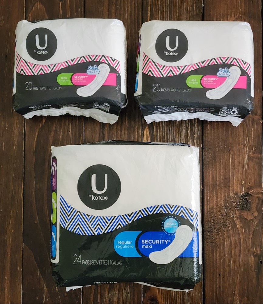 U By Kotex Bladder / Leak Protection Pads + U Soft Touch Utra Thin Liners 64ct