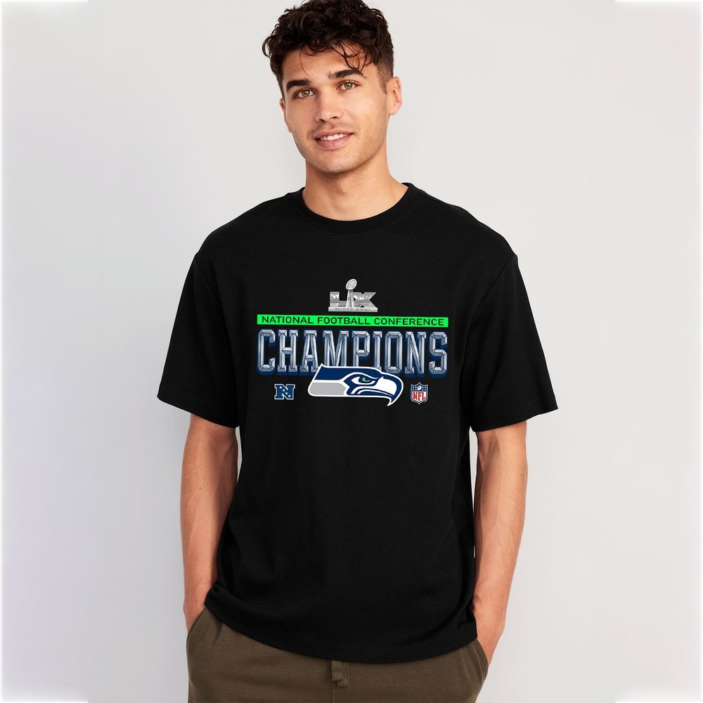 Seattle Seahawks 2025 NFC Champions Tshirt, Size S to 5XL