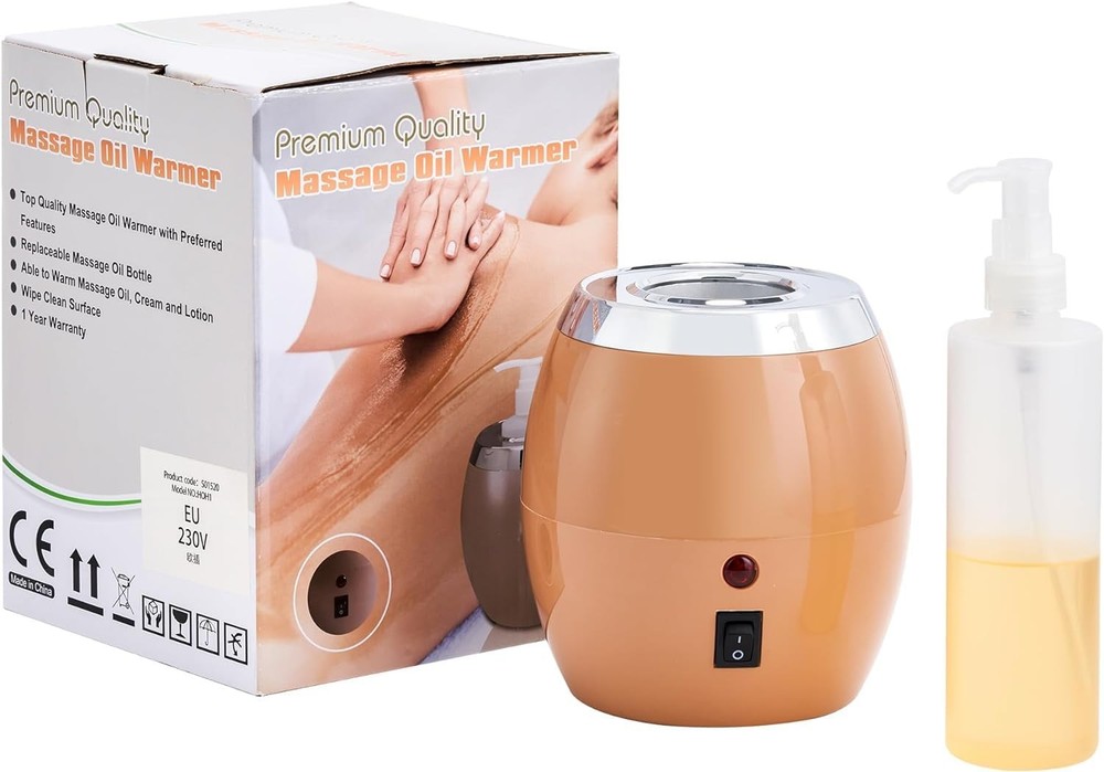 Portable Single Bottle Massage Oil Warmer with Included Oil