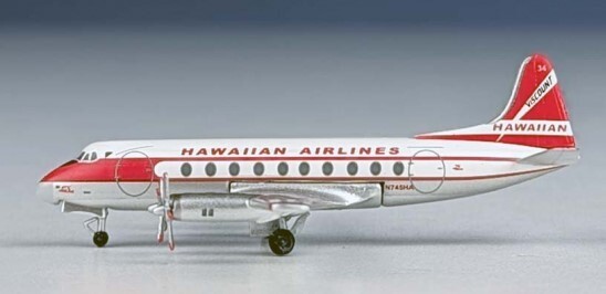 Hawaiian Airlines Viscount 700 1/400 Diecast Model by Aeroclassics