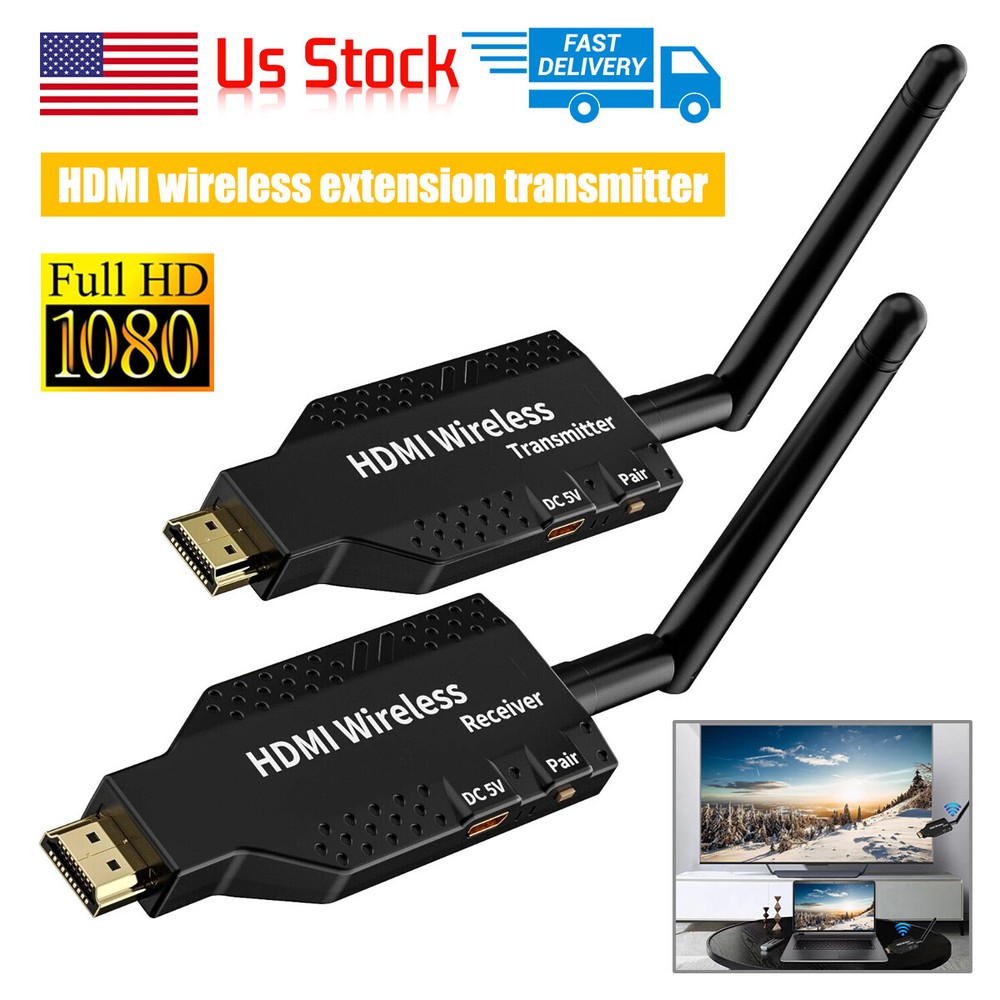 Wireless HDMI Extender Video Transmitter Receiver Screen Mirroring 1 PC To TV※A+