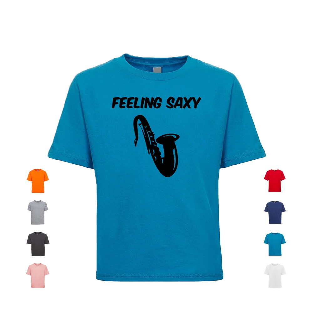 Feeling Saxy sexy saxophone music woodwing instrument jazz Unisex Kid's Shirt