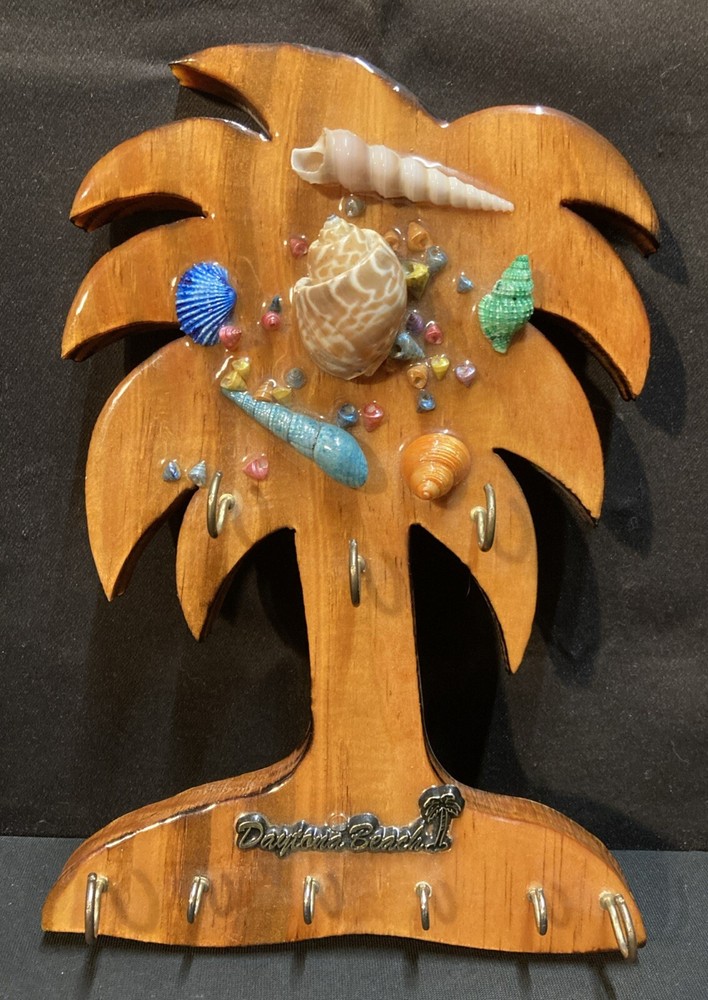 Wood Palm Tree Key Holder Florida Travel Souvenir 10