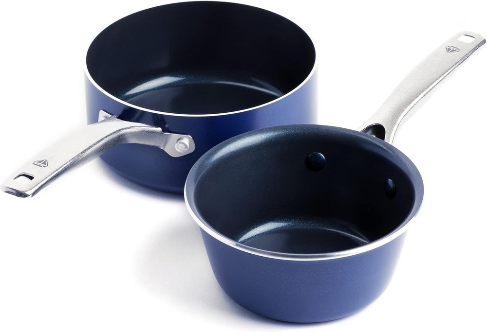 Blue Diamond Cookware 1QT and 2QT Nonstick Saucepan Set