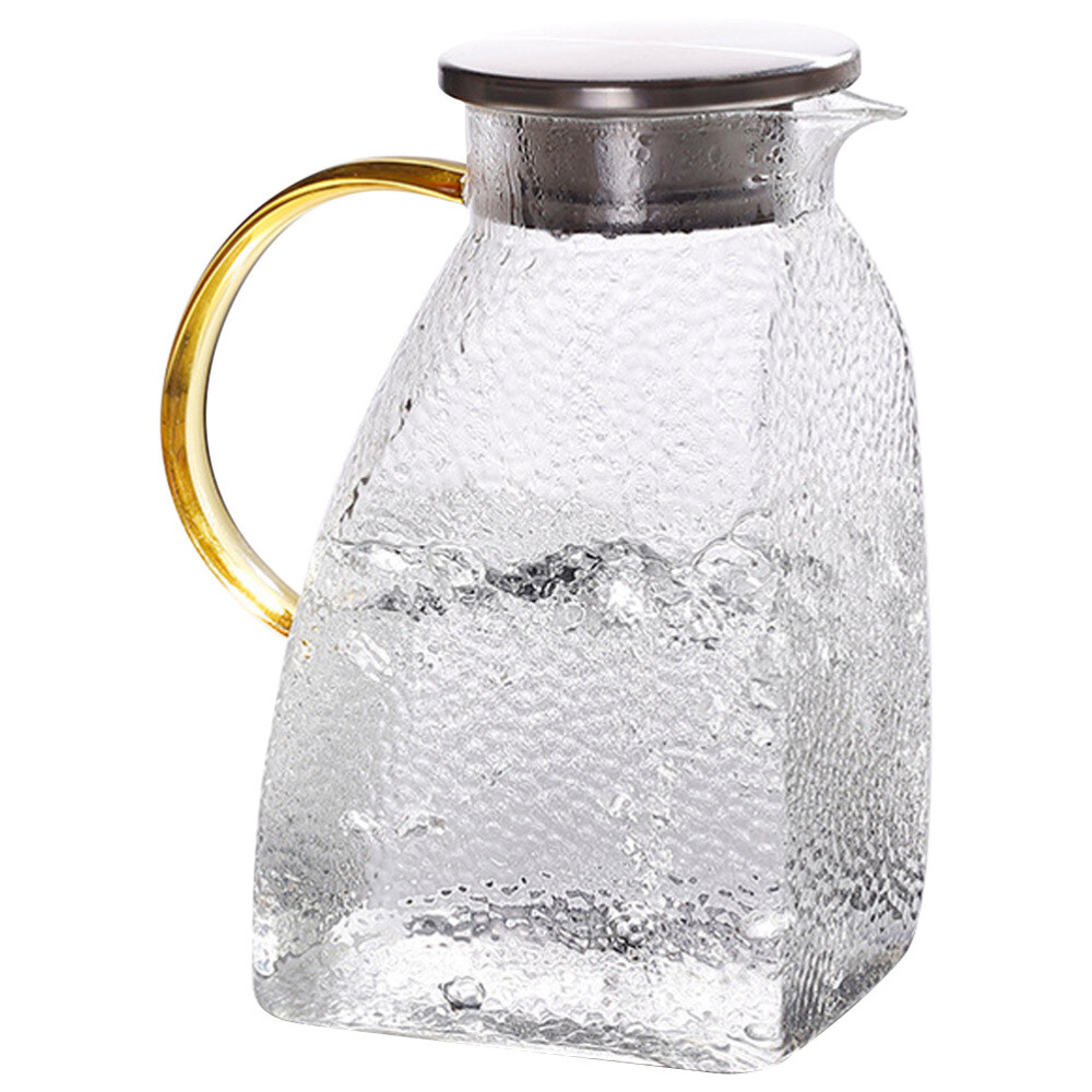 Glass Cold Brew Tea Pitcher with Lid for Refrigerator