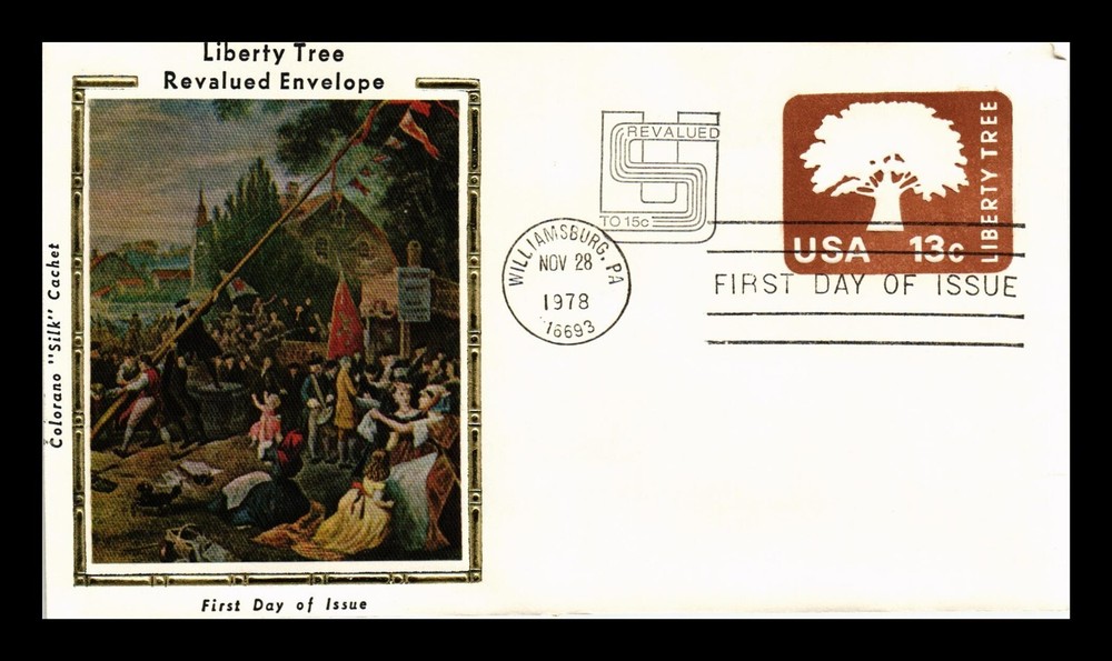 DR JIM STAMPS US COVER LIBERTY BELL REVALUED ENVELOPE FDC COLORANO SILK CACHET
