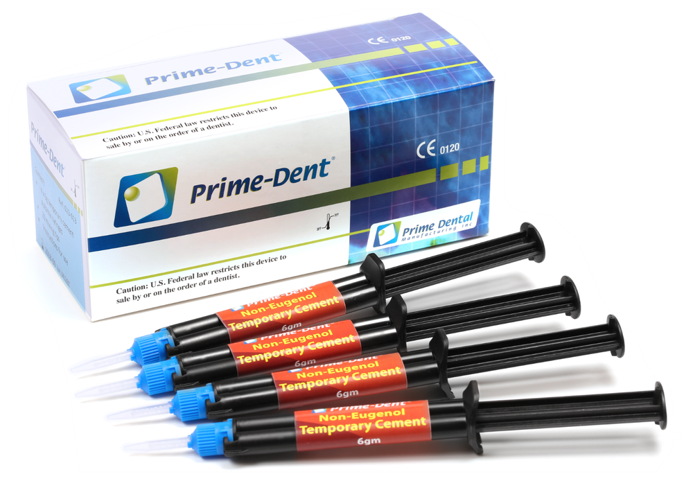 Prime-Dent Dental Non-Eugenol Automix Temporary Cement 4 Syr. Kit
