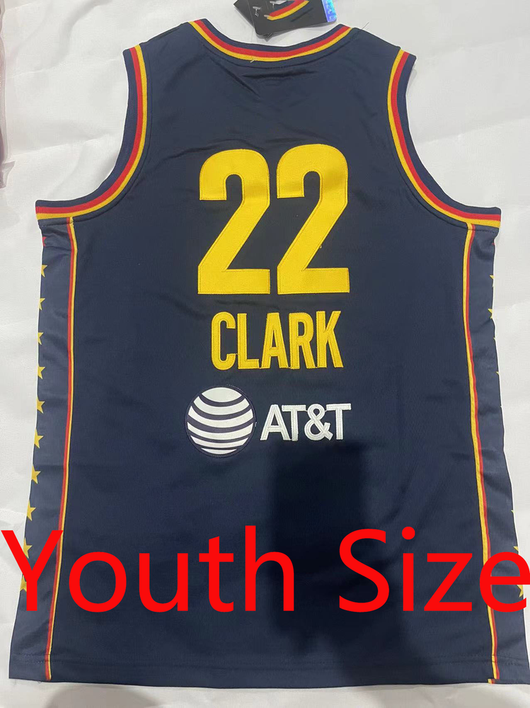 Youth Size Throwback jersey Caitlin #22 Clark Basketball Jersey All Stitched