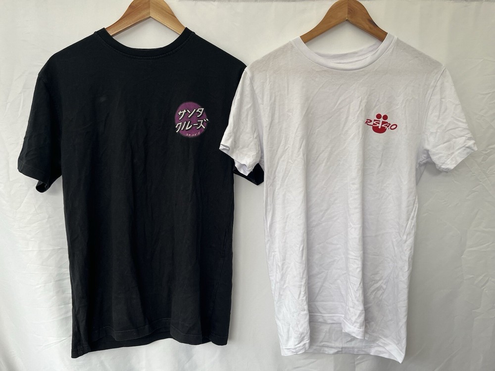 X2 Men’s T-shirts Size S Black White Mix Short Sleeve Graphic Print Cotton