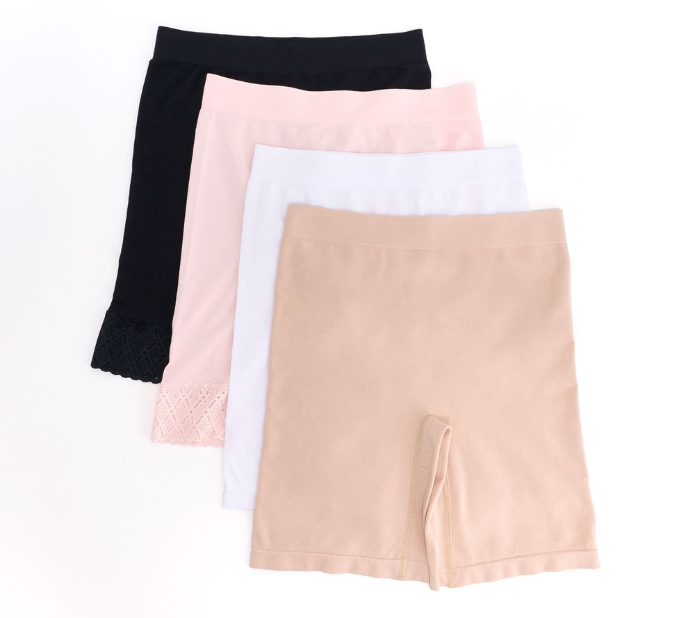 Breezies Women's Plus Sz Panties 3X  Comfort Breeze Seamless Long-Leg Pink