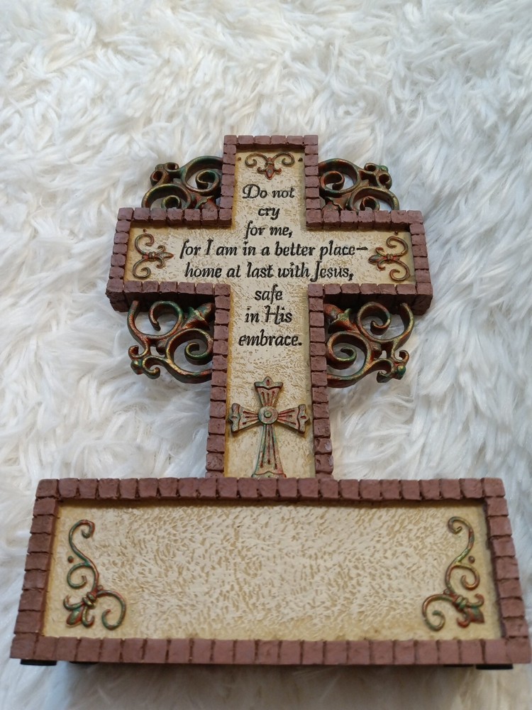 Cross Abbey Press Cross, Beauty of God home at last with Jesus heavy resin New-image