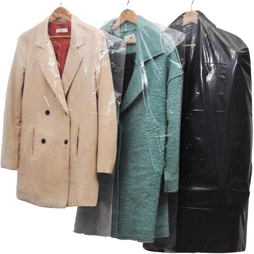 40Pcs Clear Hanging Plastic Garment Bags for Dry Cleaning and Storage