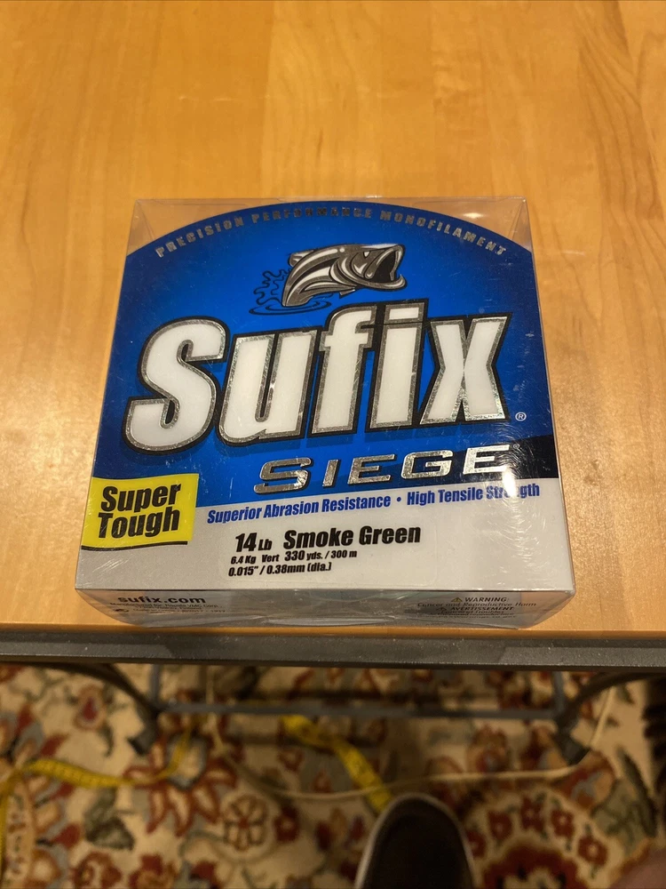 Sufix Siege Monofilament Fishing Line Smoke Green 14lb 150yd