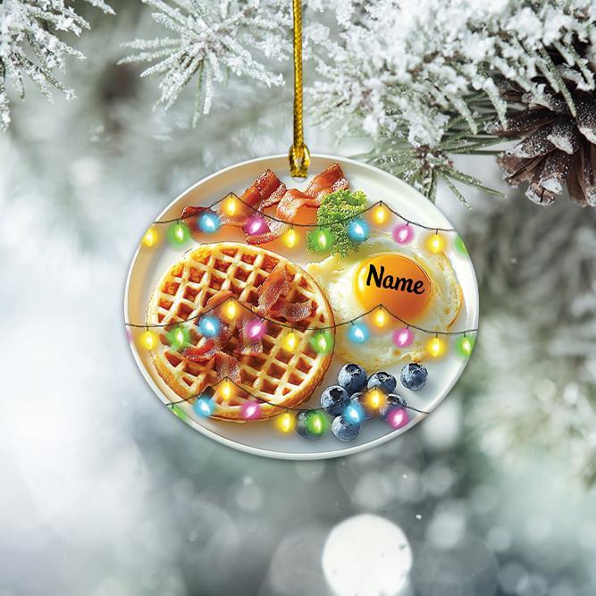 Waffle Bacon Christmas Ornament  Waffle Christmas Ornament  Cake Food Ornament