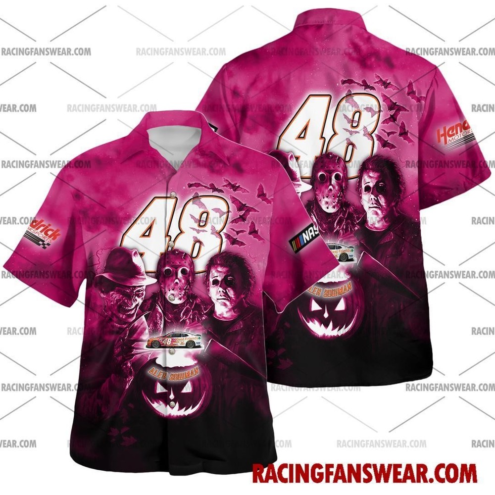 Alex Bowman NASCAR Racing Halloween Hawaiian Baseball Shirt