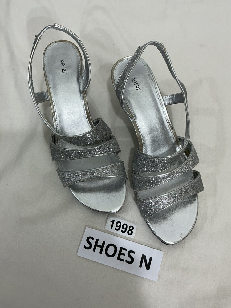 Women's Kohl's Open-Toe Strappy High Heel Sandal Pump Size 10 M Silver