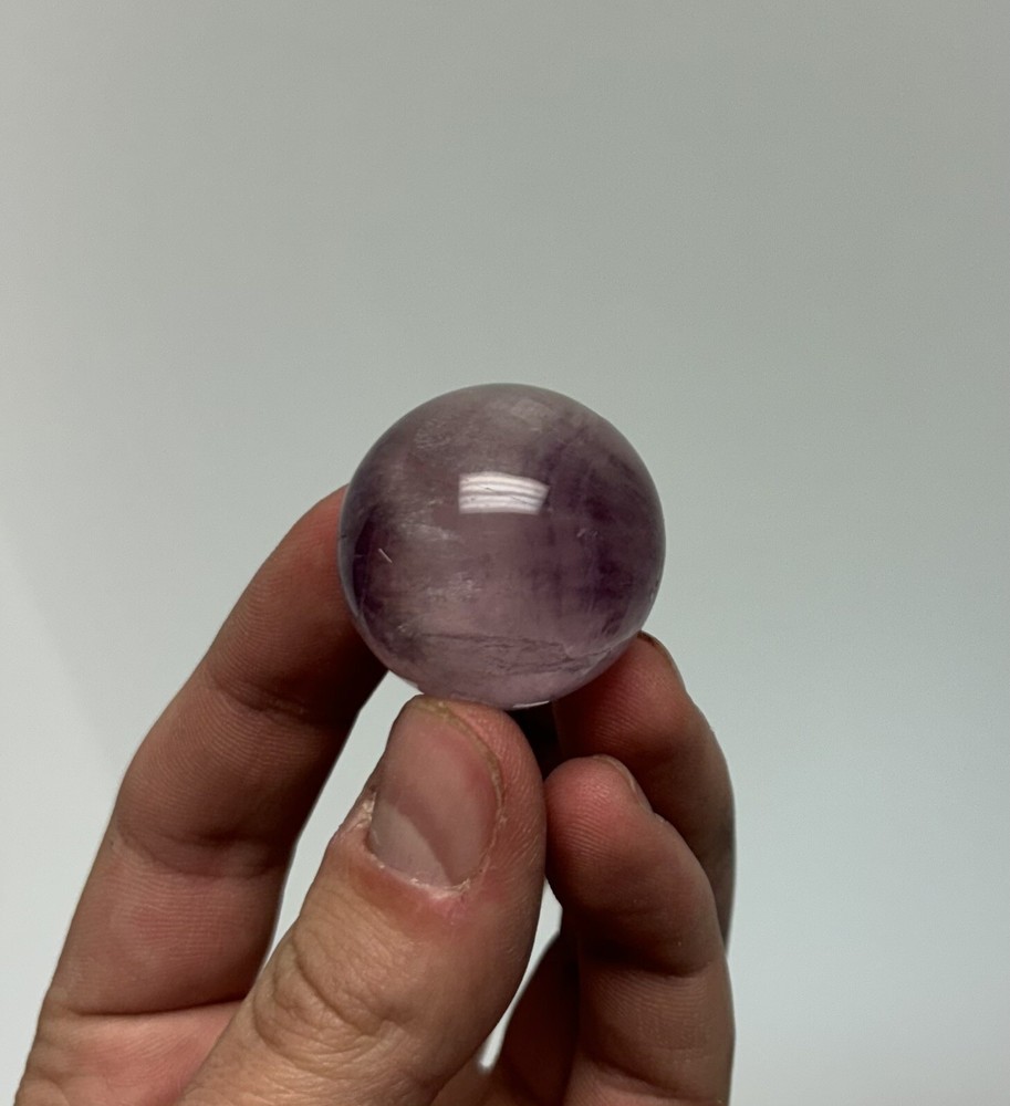 Purple Fluorite Sphere Polished Chinese Clear x Purple Fluorite