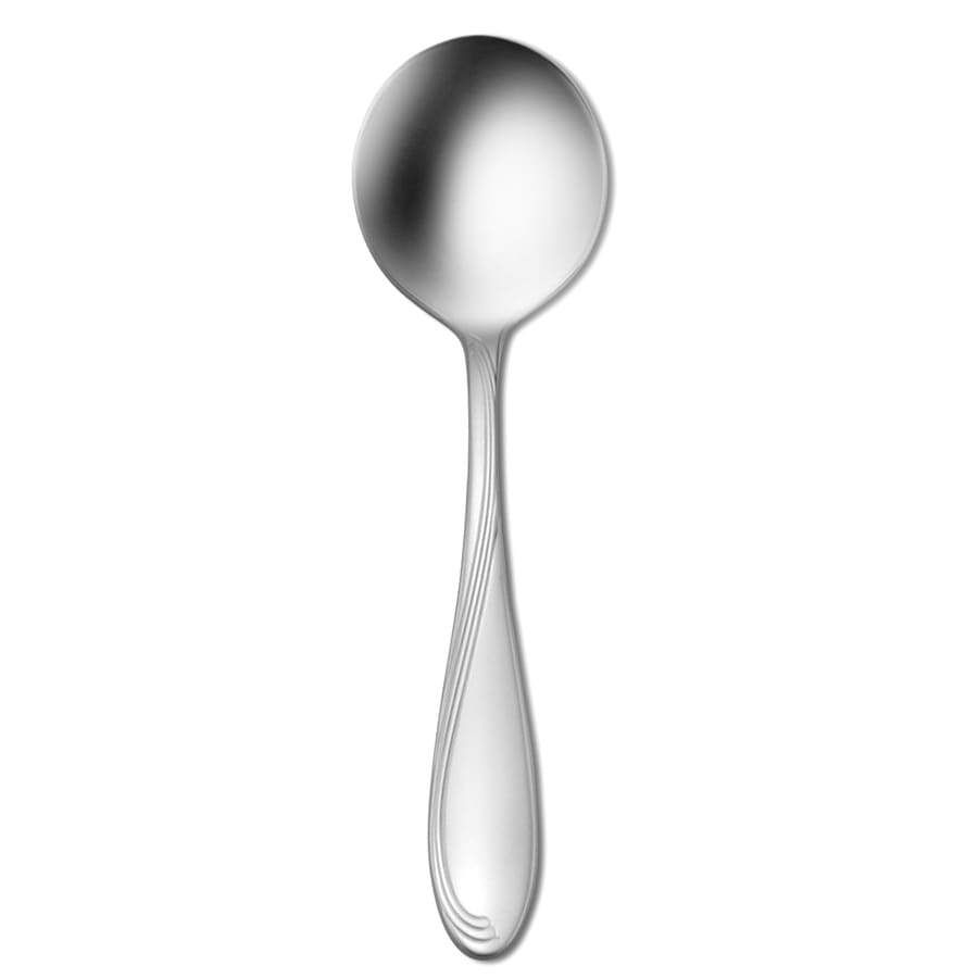 1880 Hospitality 2201SBLF Scroll S/S 6 Bouillon Spoon - Dozen