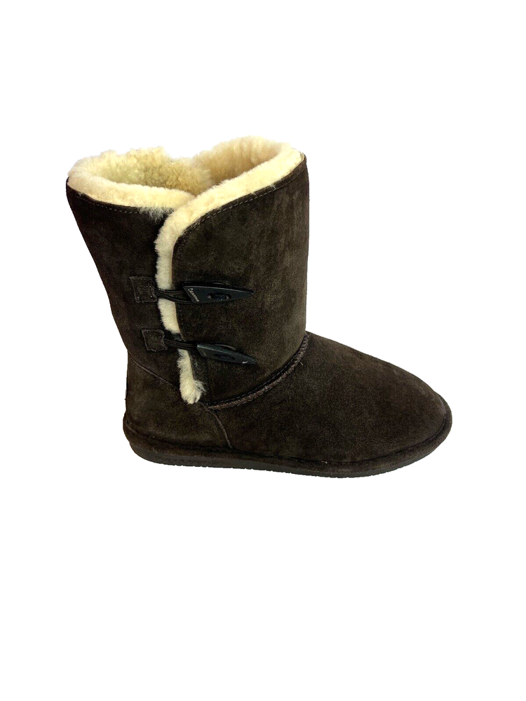 Women's Bearpaw Abigail Brown Suede Boots Size 10 with Cozy Sheepskin Lining-image