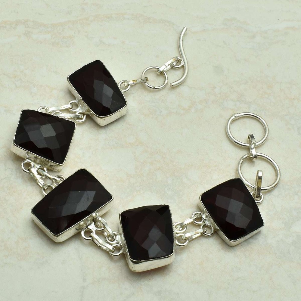 Black Onyx Gemstone Ethnic Handmade Bracelet Jewelry 29 Gms AB 52080