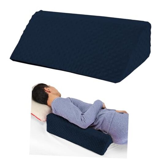 Wedge Pillow for Side Sleeping, Body Positioning Foam Wedge Pillow, Dark Blue
