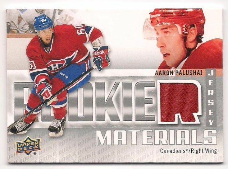 Aaron Palushaj 2011-12 Upper Deck Rookie Materials Jersey Card-image