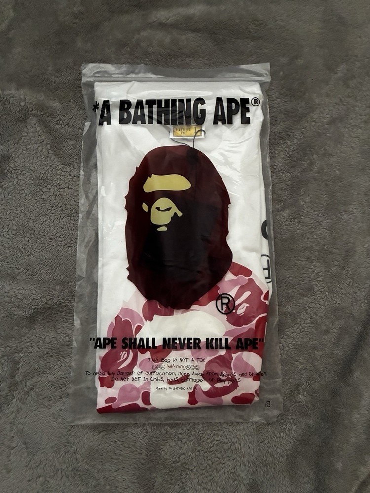 Bape White Pink Camo Graphic Tee Streetwear Essential