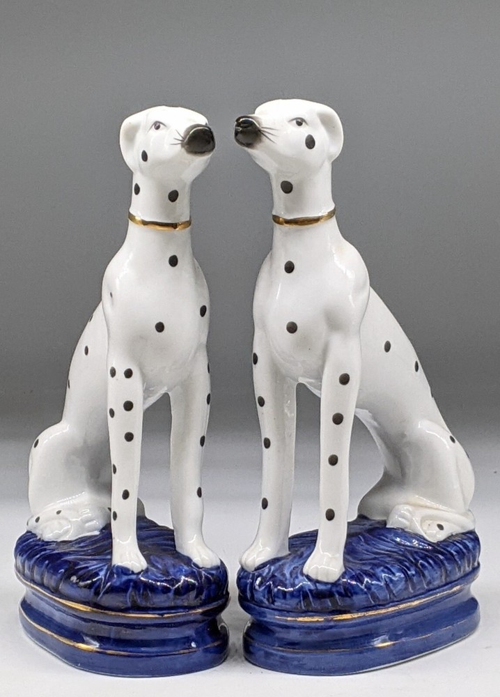 Staffordshire Style Pair of Dalmatian Dog Figurines Bookends