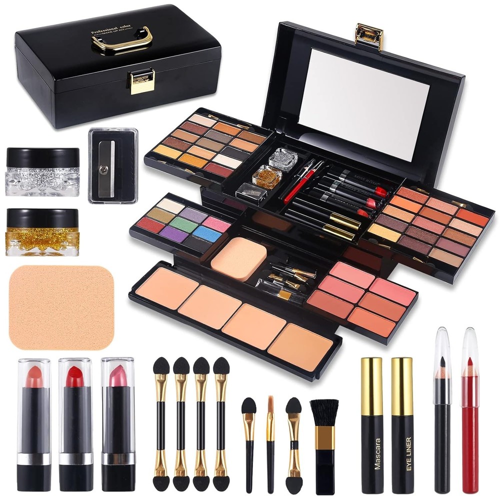 Professional Makeup Kit for Women Full Kit with Mirror 58 Colors All in One