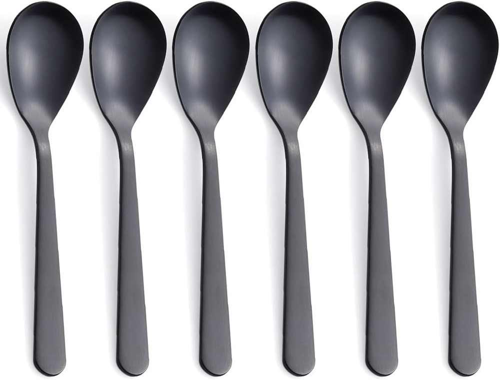 Matte Black Stainless Steel Espresso Spoons Satin Finish Demitasse Coffee Spoon